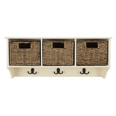 Safavieh 12 x 28 x 7.75 in. Finley Hanging 3 Basket Wall Rack, White HAC5700C